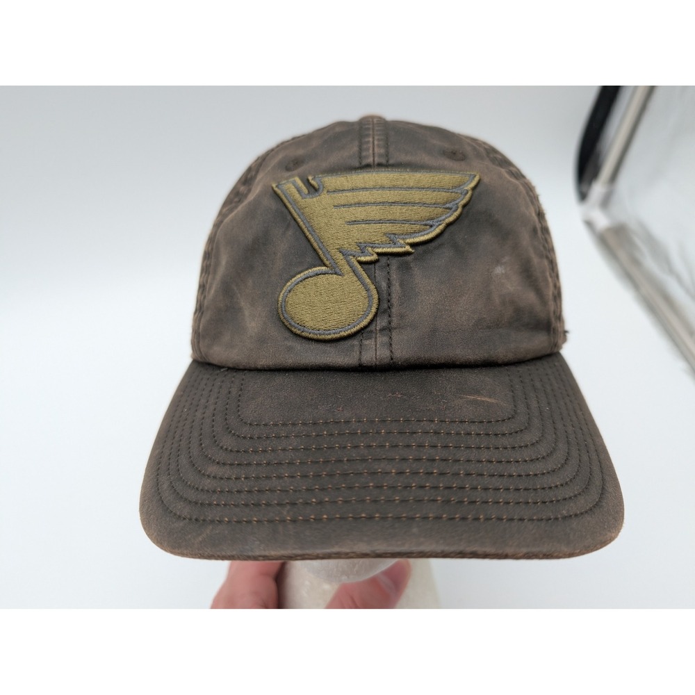 Fanatics St Louis Blues NHL Hat Brown Adjustable Waxed Canvas Style Cap Mens